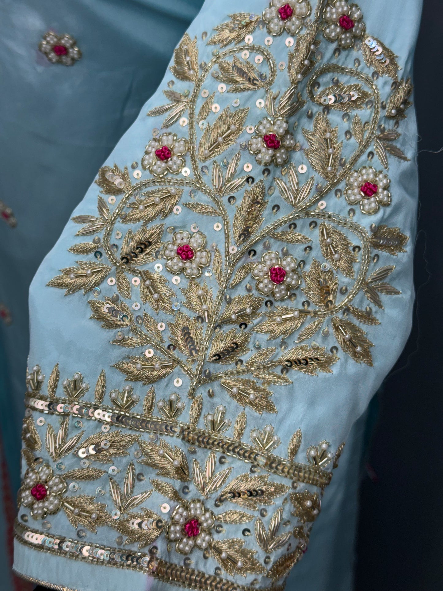 Pure Crepe Handwork Salwar Suit