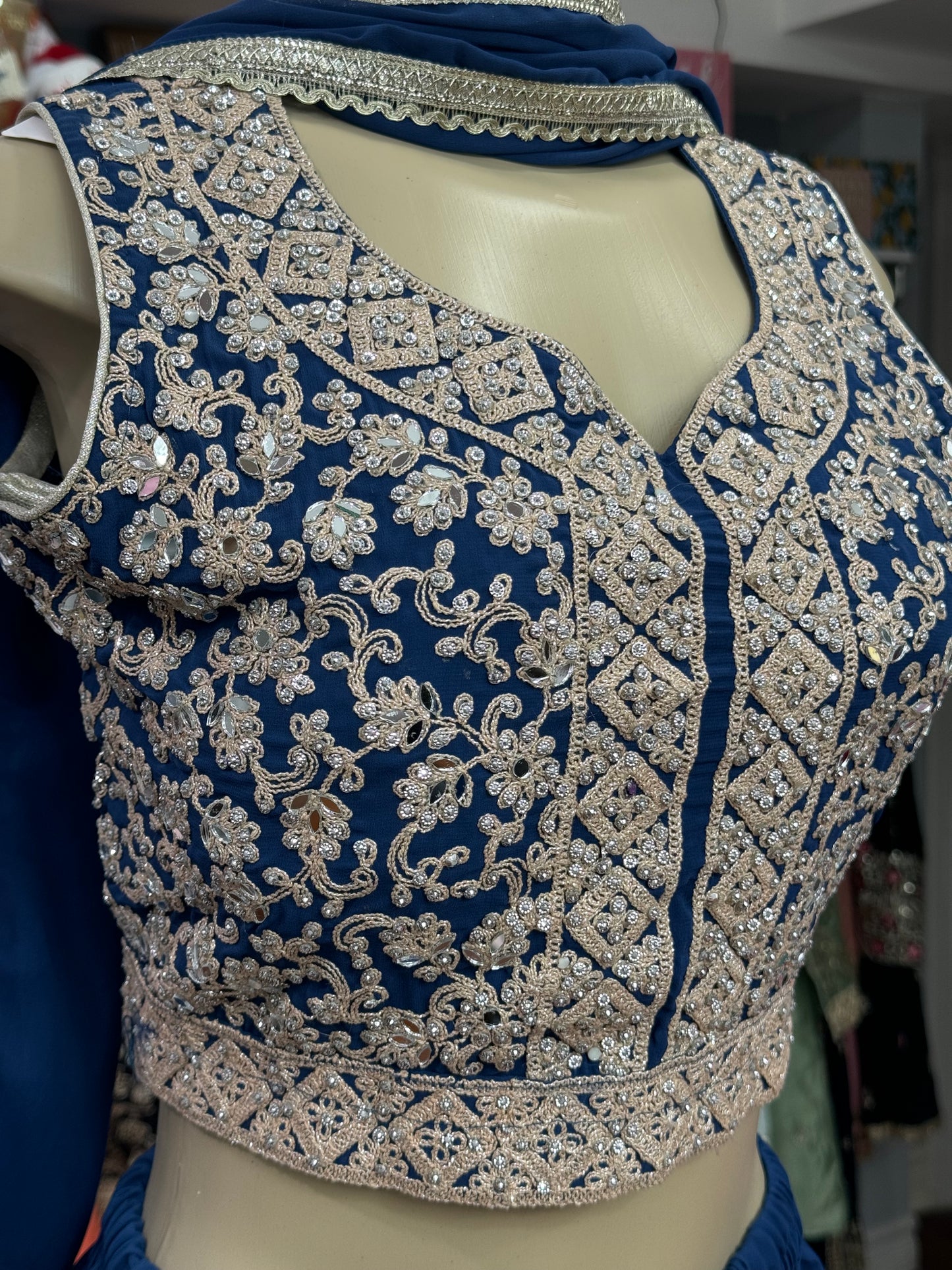 Cape Style Blue Sharara Suit