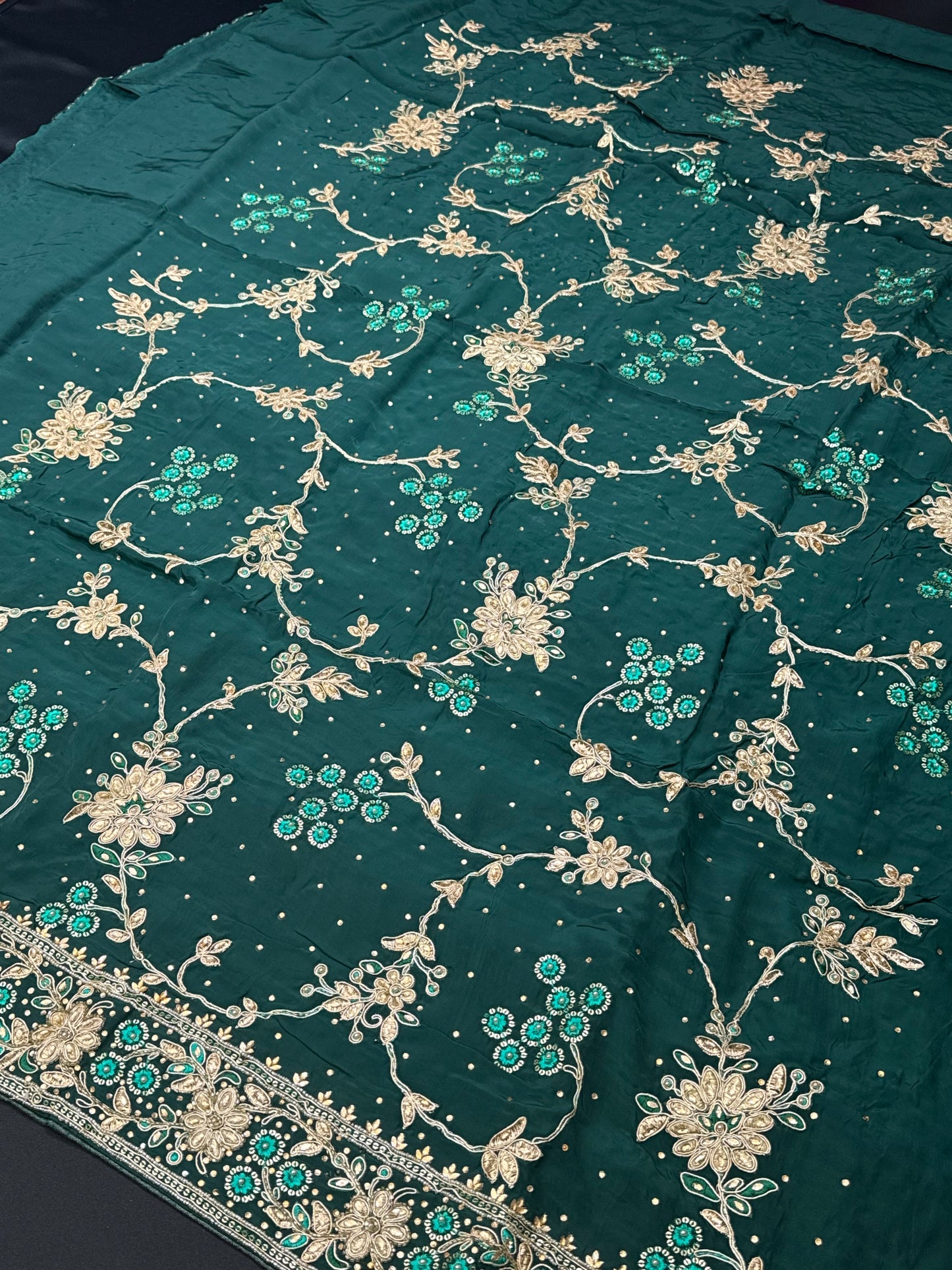 Shahi Elegance Green Unstitched Suit