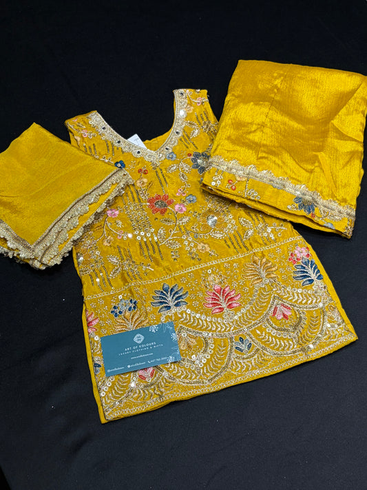 Sunflower Yellow Kid’s Sharara Suit