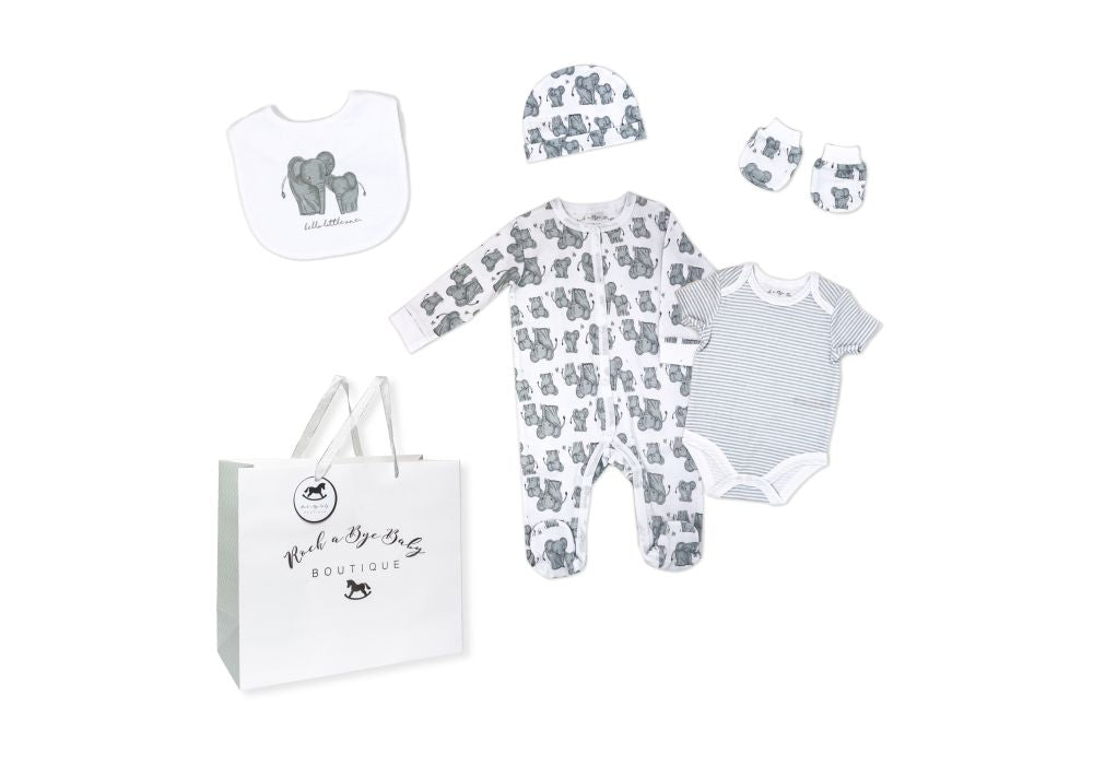 Unisex 5 Piece Mesh Bag Gift Set: Elephant