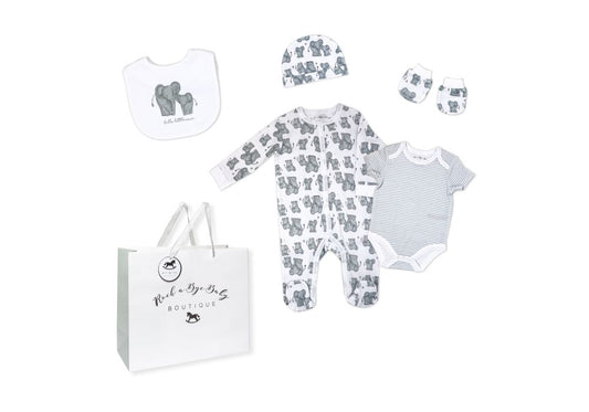 Unisex 5 Piece Mesh Bag Gift Set: Elephant