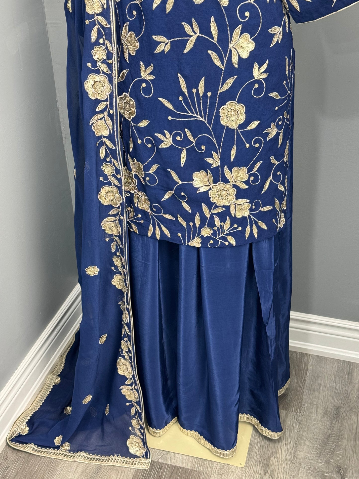 Sequence Embroidery Sharara Suit- AK6668-2426