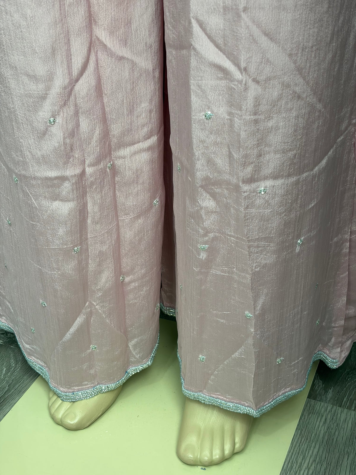 Pure Chinon Pink Handwork Plazo Suit AK3941-1626