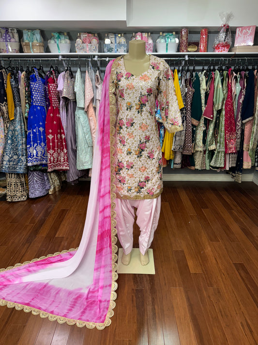 Salwar Suit With Printed Embellished Shirt