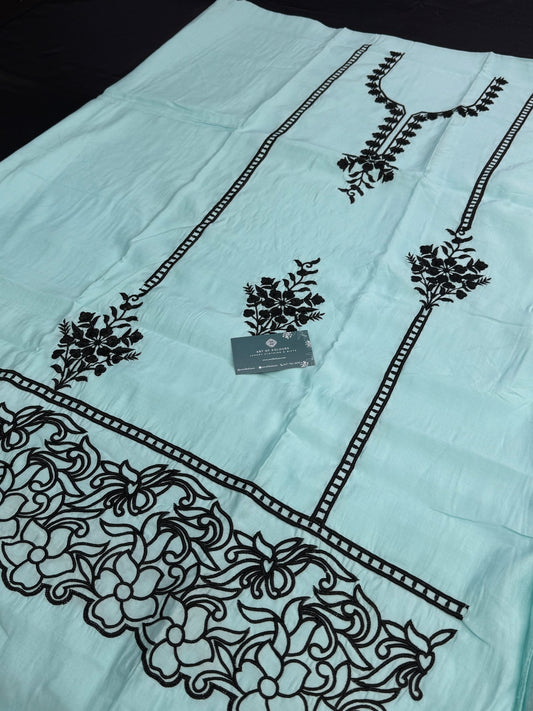 Narindera Gulzar Blue Unstitched Suit