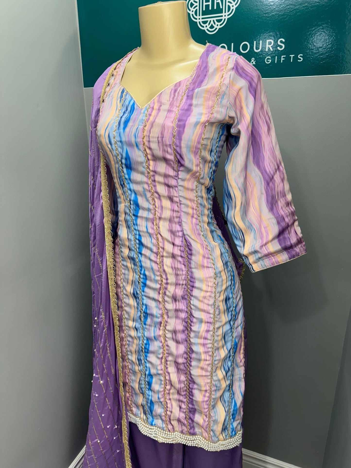 Tie Dye Jandu Printed Sharara Suit