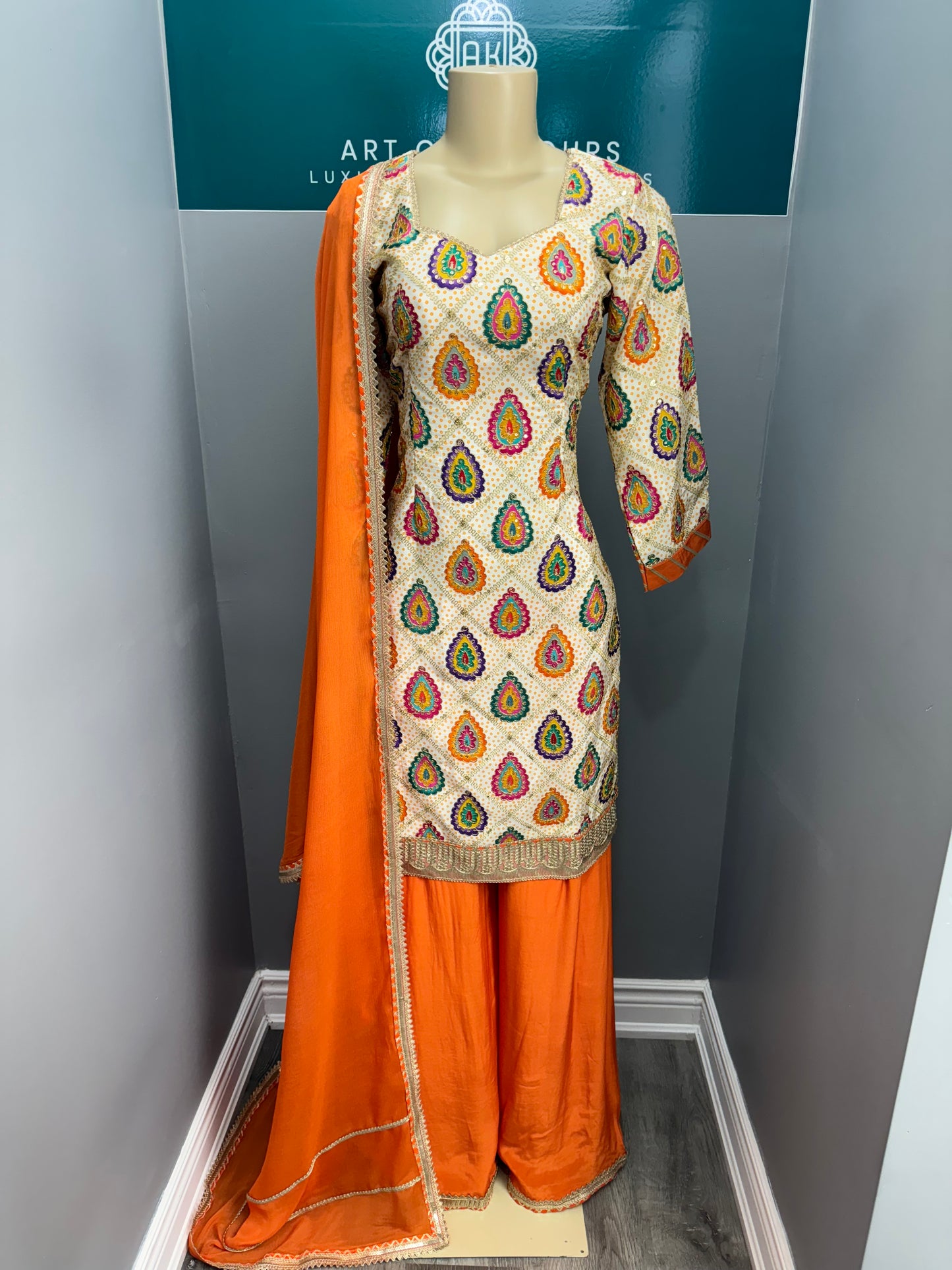 Position Work Sharara Suit- AKW0003