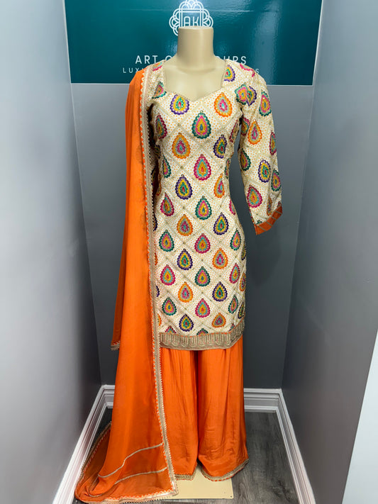 Position Work Sharara Suit- AKW0003