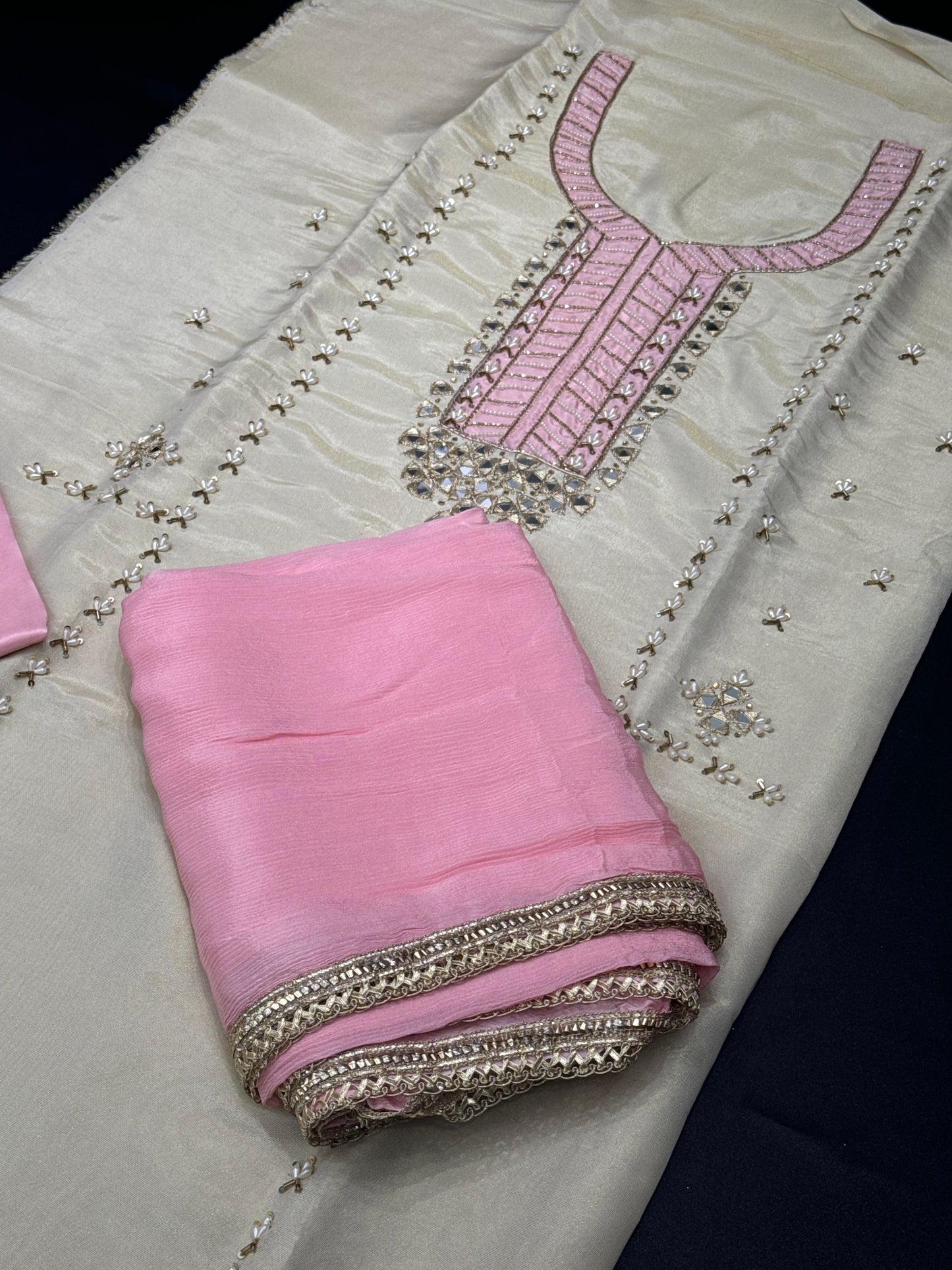 Preeti Shimmer Handwork Unstitched Suit