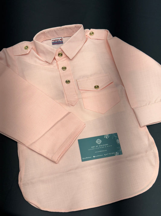 Diljit Boys Kurta Pajama- Peach