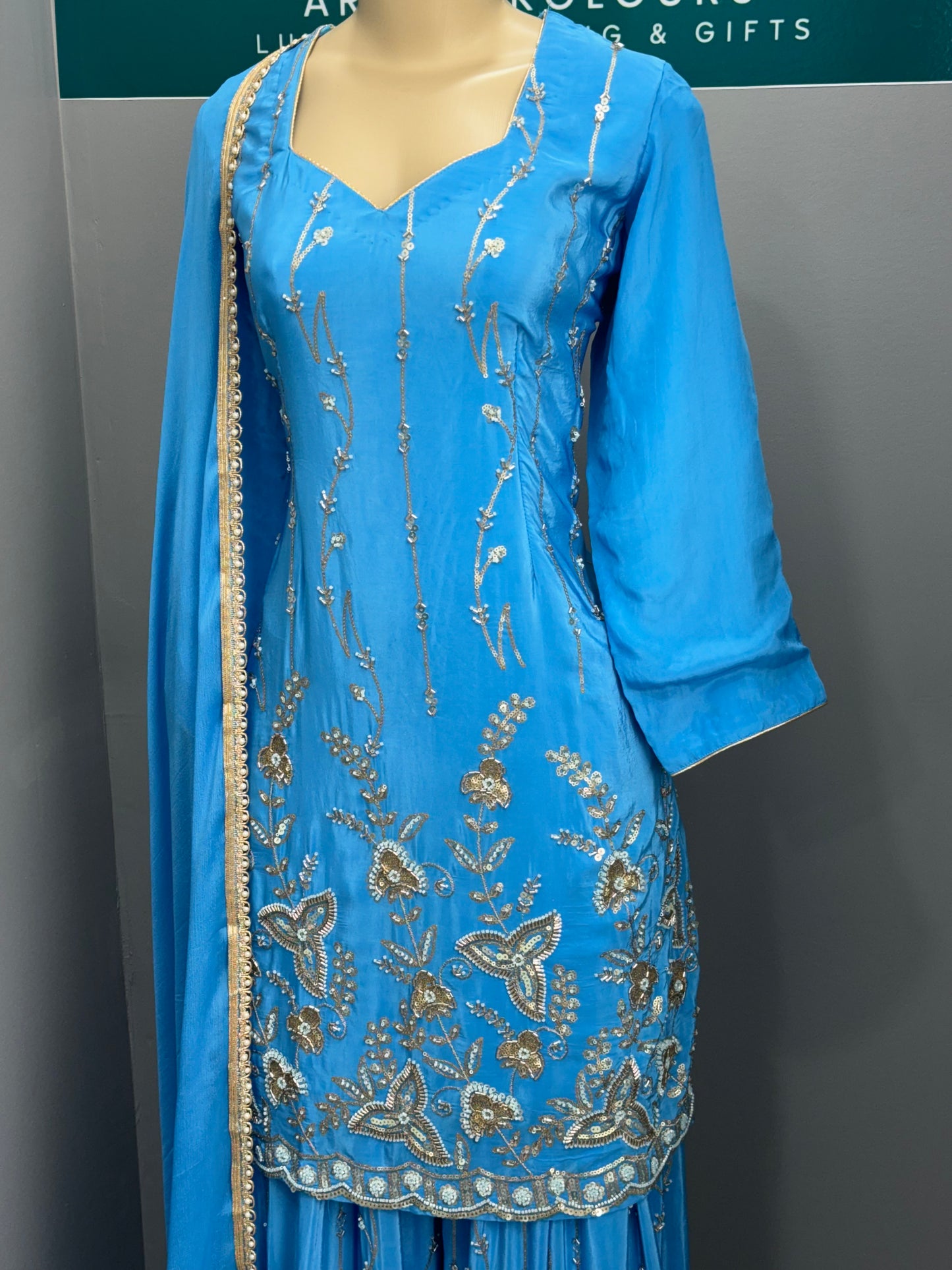 Beadwork Sharara Suit- AK00078