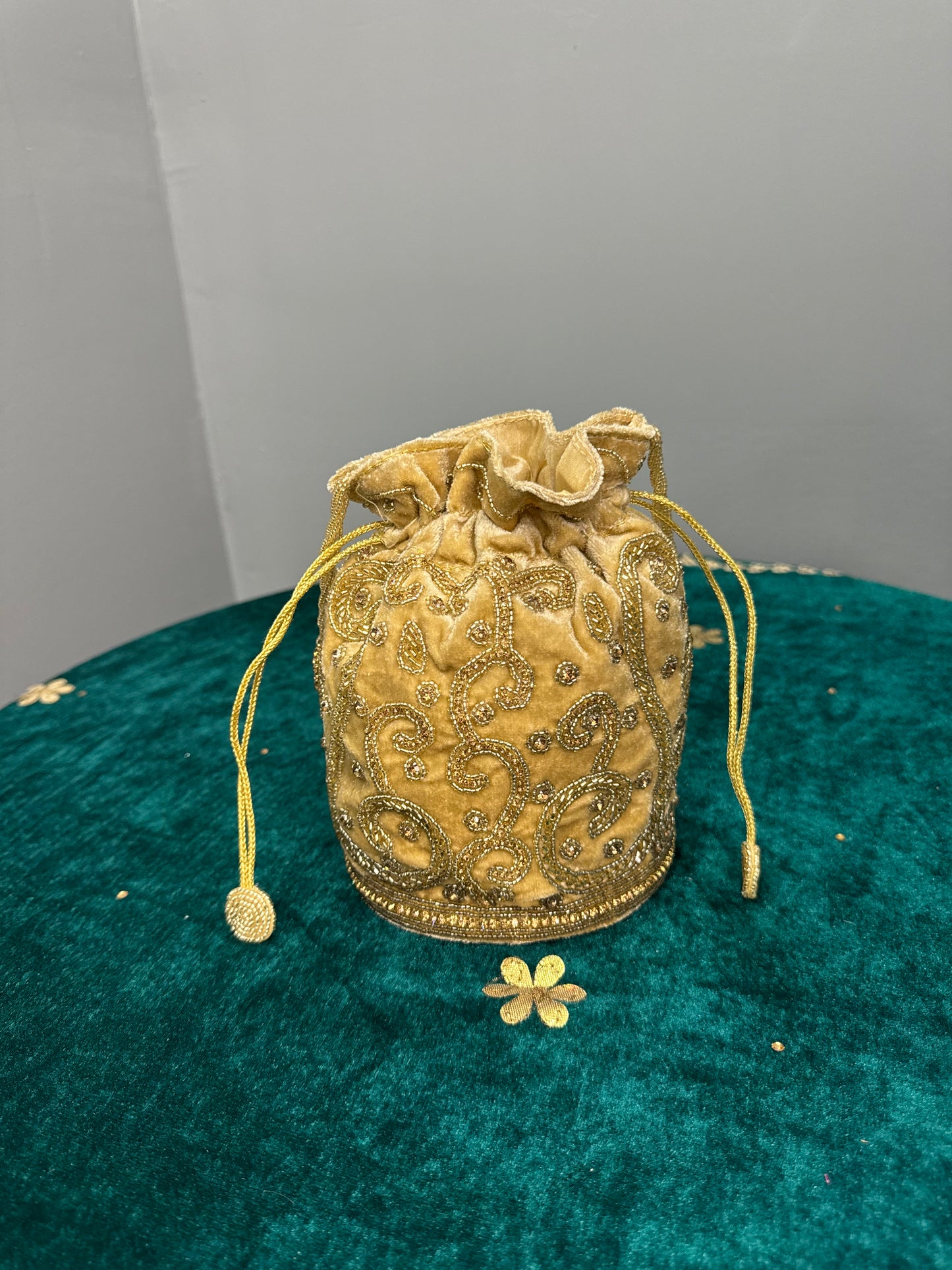 Gold Sippi Work Potli