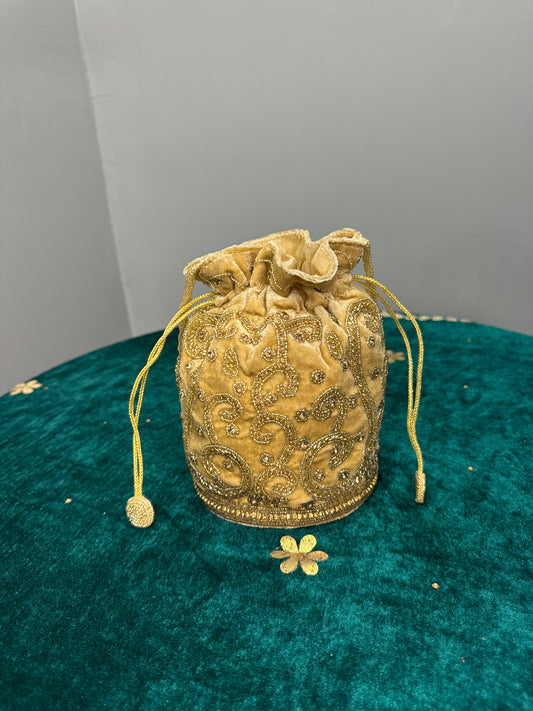 Gold Sippi Work Potli