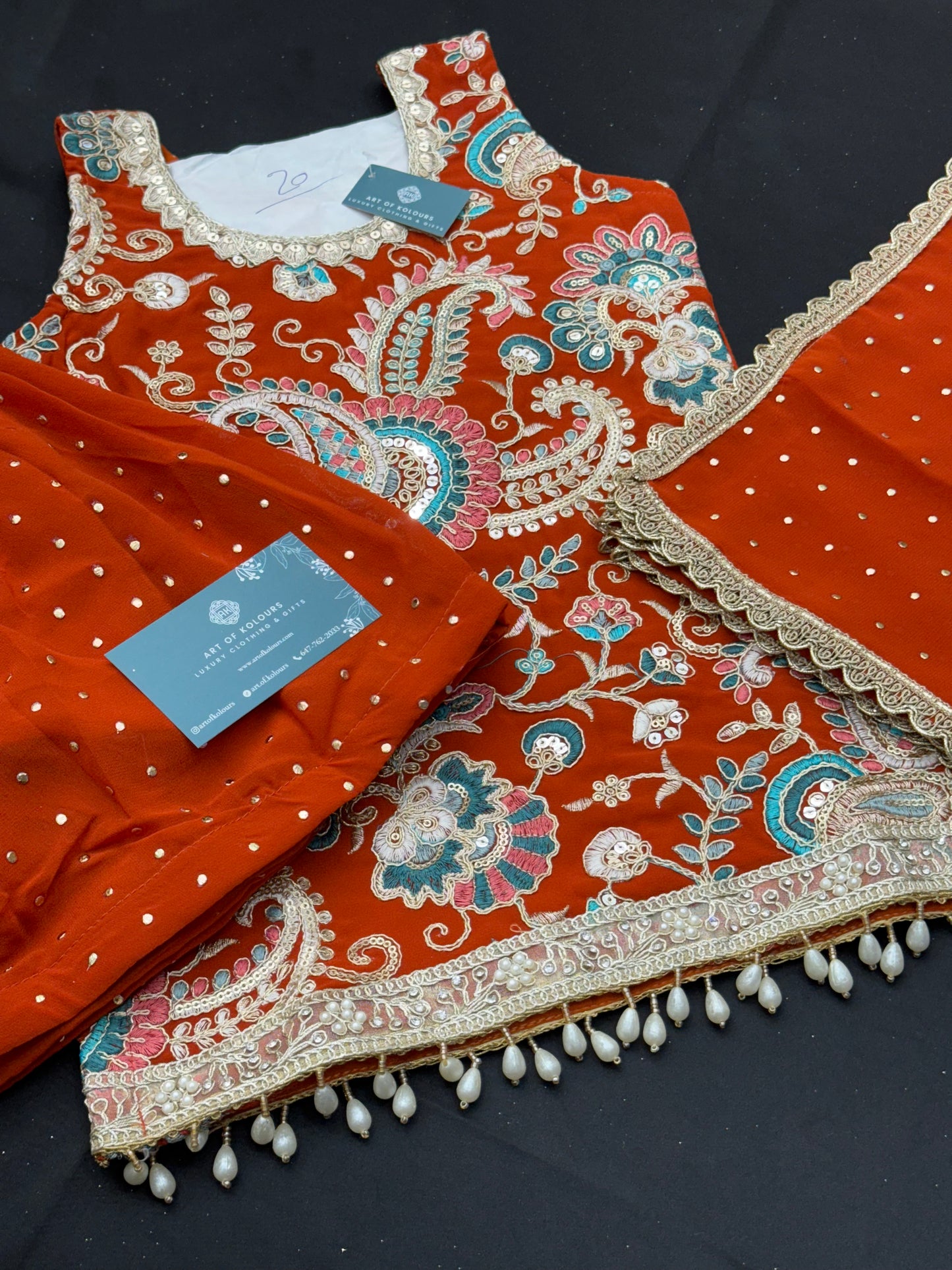 Naaz Kids Gharara Suit- Rust