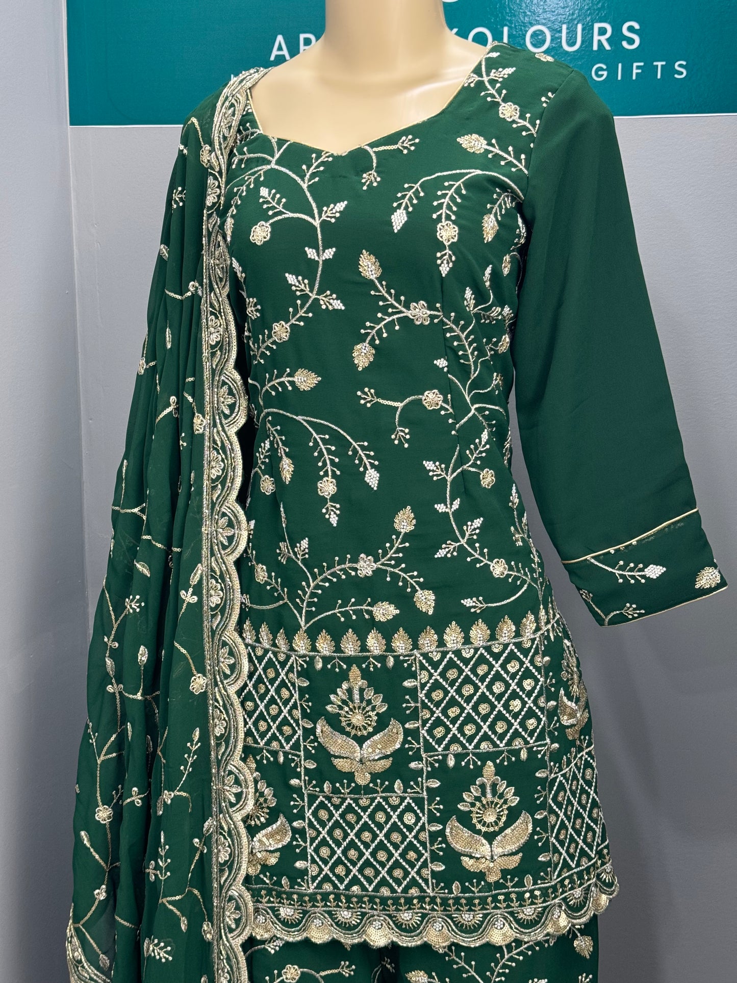 Embroidered Gharara Suit- AK8182-1125