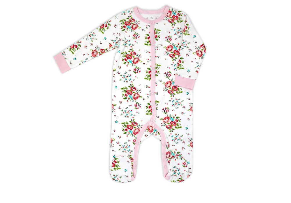 Girls 5 Piece Mesh Bag Set: Cream Floral