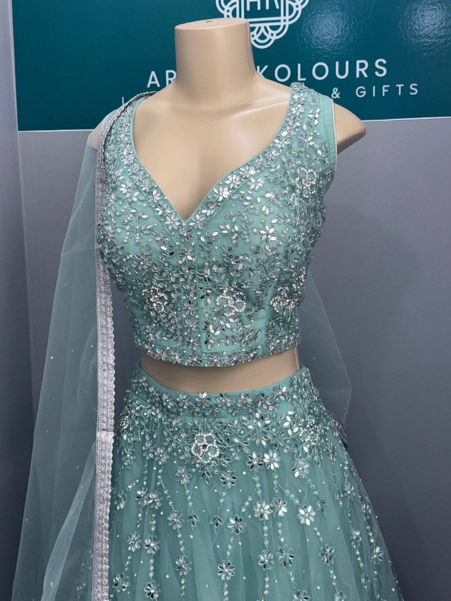 Beautiful Embroidered & Mirror Work Lehenga