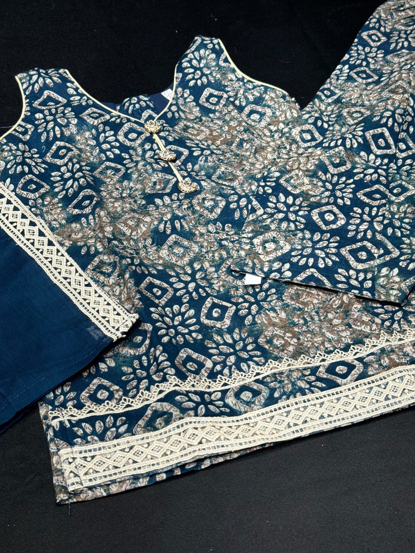 Safri Cotton Babies Salwar Suit- Blue