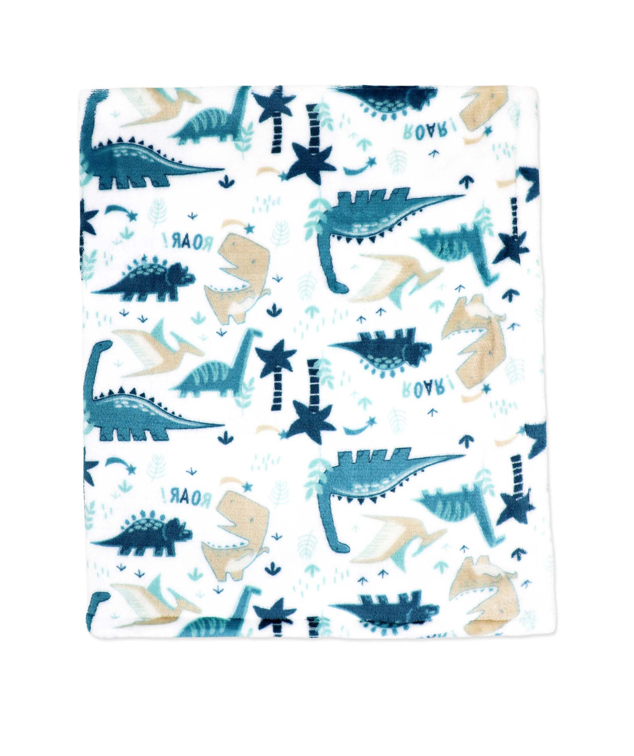 2 Pack Baby Blanket- Blue Dino Party