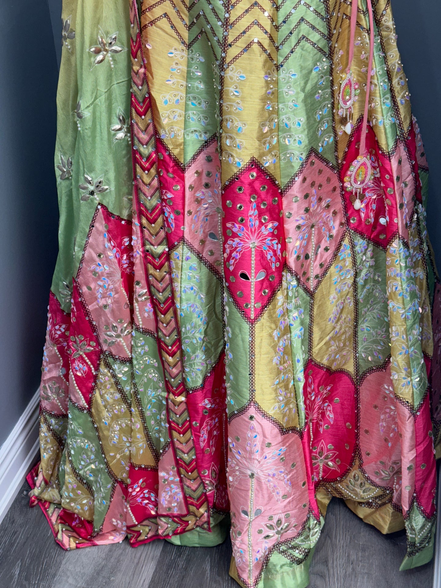 Embellished Pink Multi Lehenga