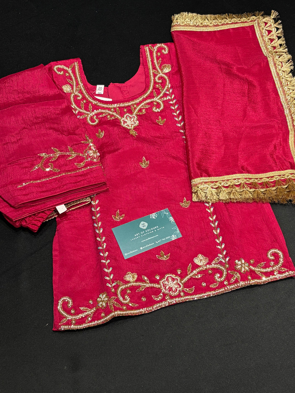 Ruby Gold Handwork Salwar Suit