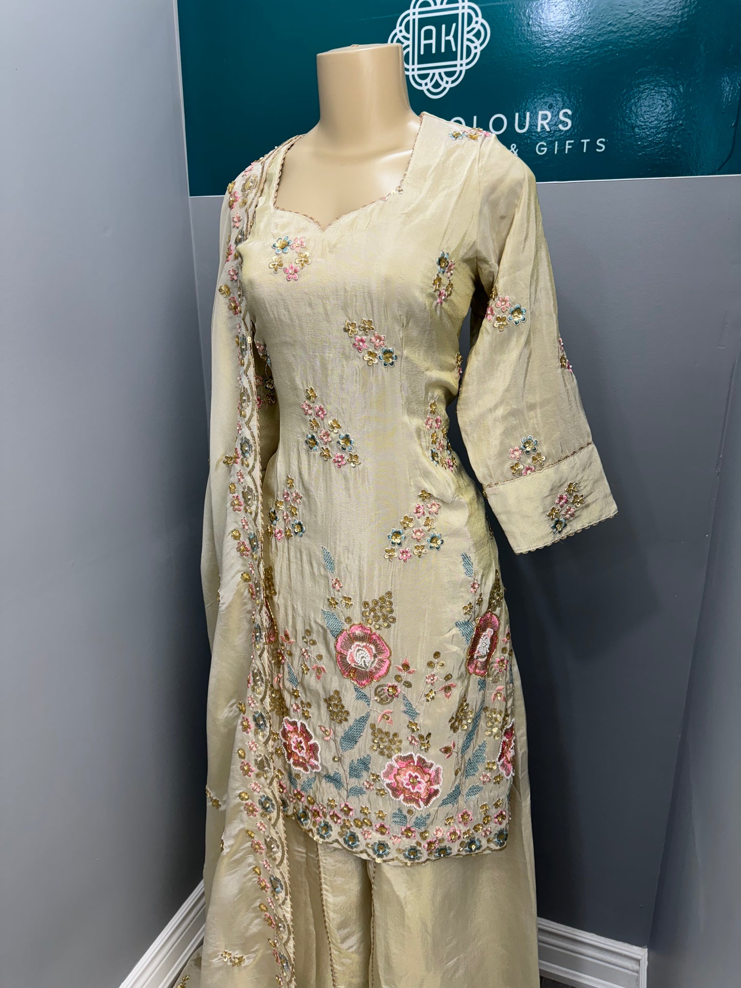 Soneri Phulkari Sharara Suit