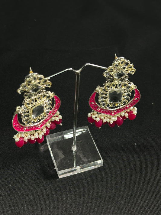 Red Chandni Earrings