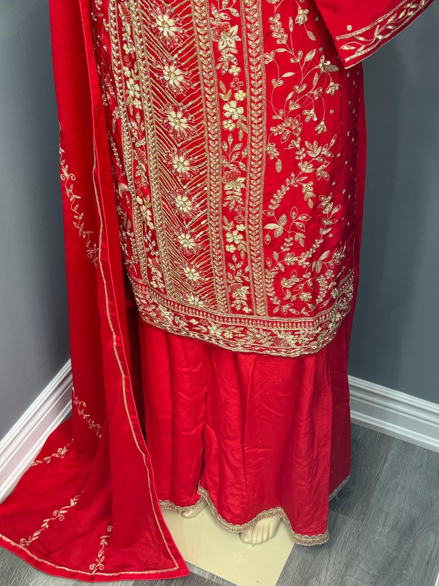 Pure Crepe Handwork Sharara Suit