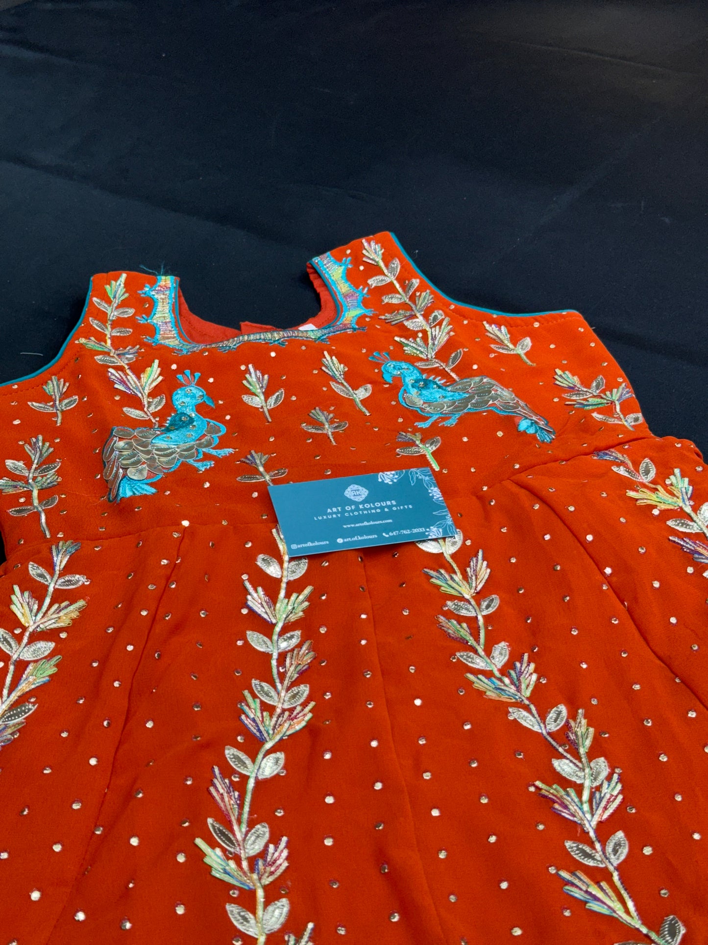 Ava Morni Kids Frock Salwar Suit Rust