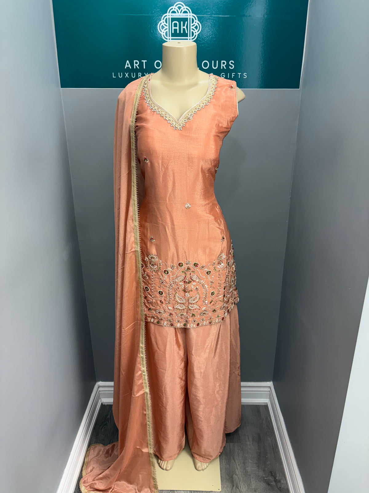 Peach Readymade Sharara Suit AK6974-2626