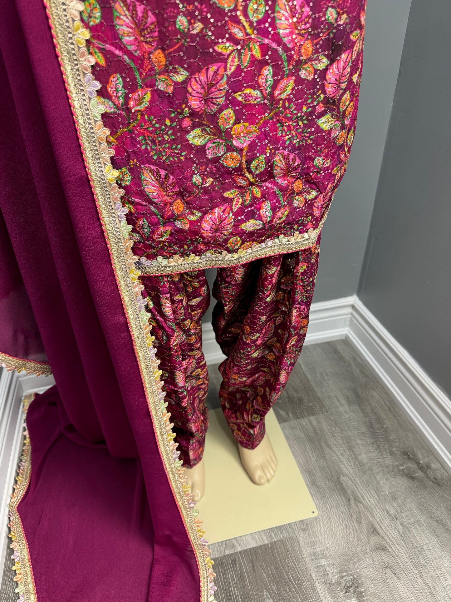 Wine Jasmine Gulzar Salwar Suit