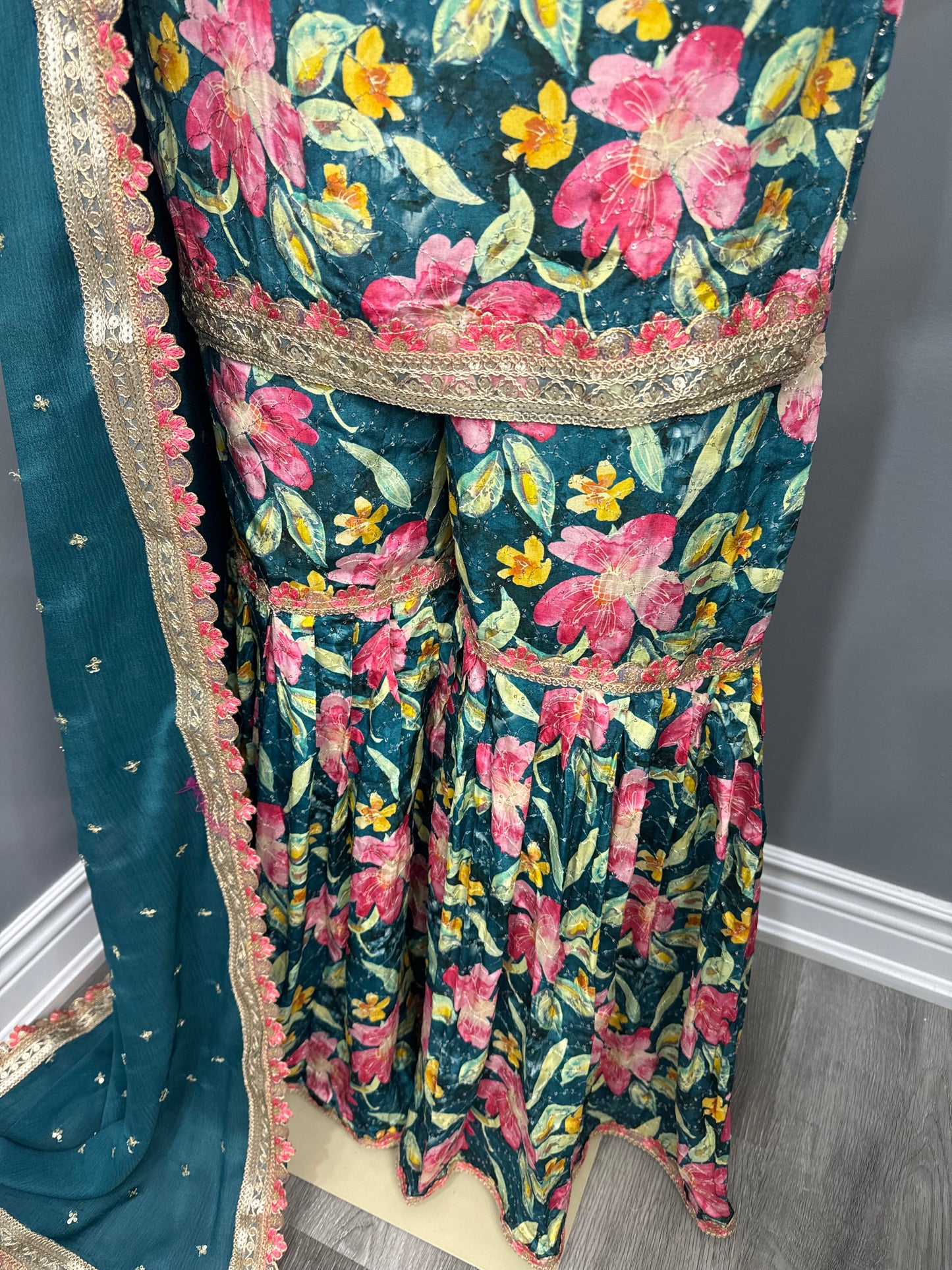 Blue Jasmine Gulzar Gharara Suit