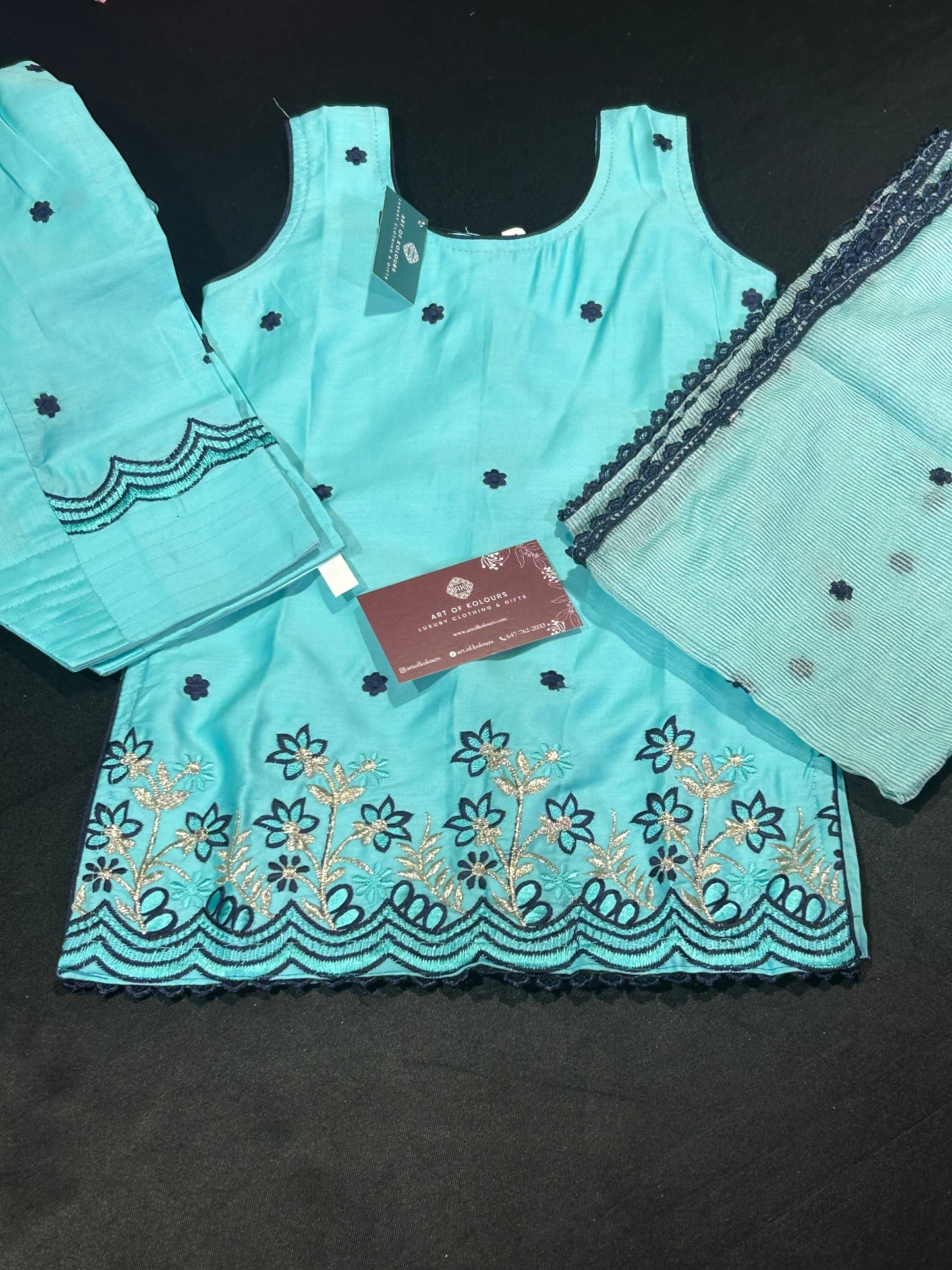 Kids Blue Salwar Suit (Size 20~34)