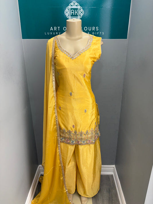 Butter Yellow Readymade Sharara Suit AK6974-2426