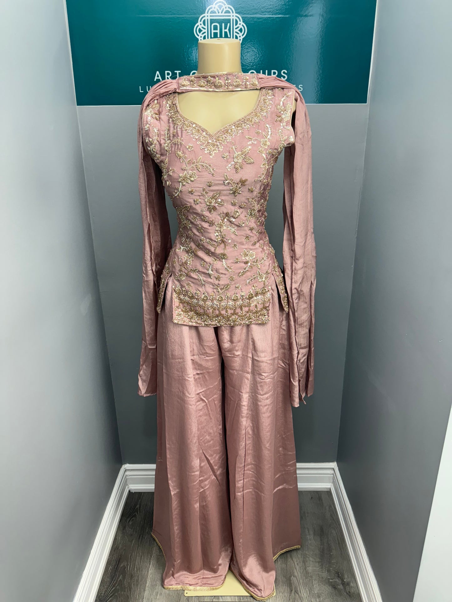 Readymade Short Kurti Sharara Suit- AK5758-1226