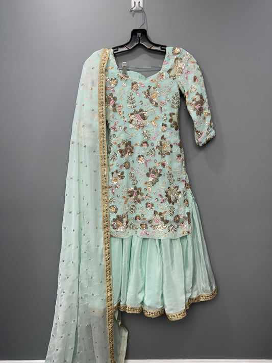 Royal Sippi Neel Pista Guccha Gharara Suit