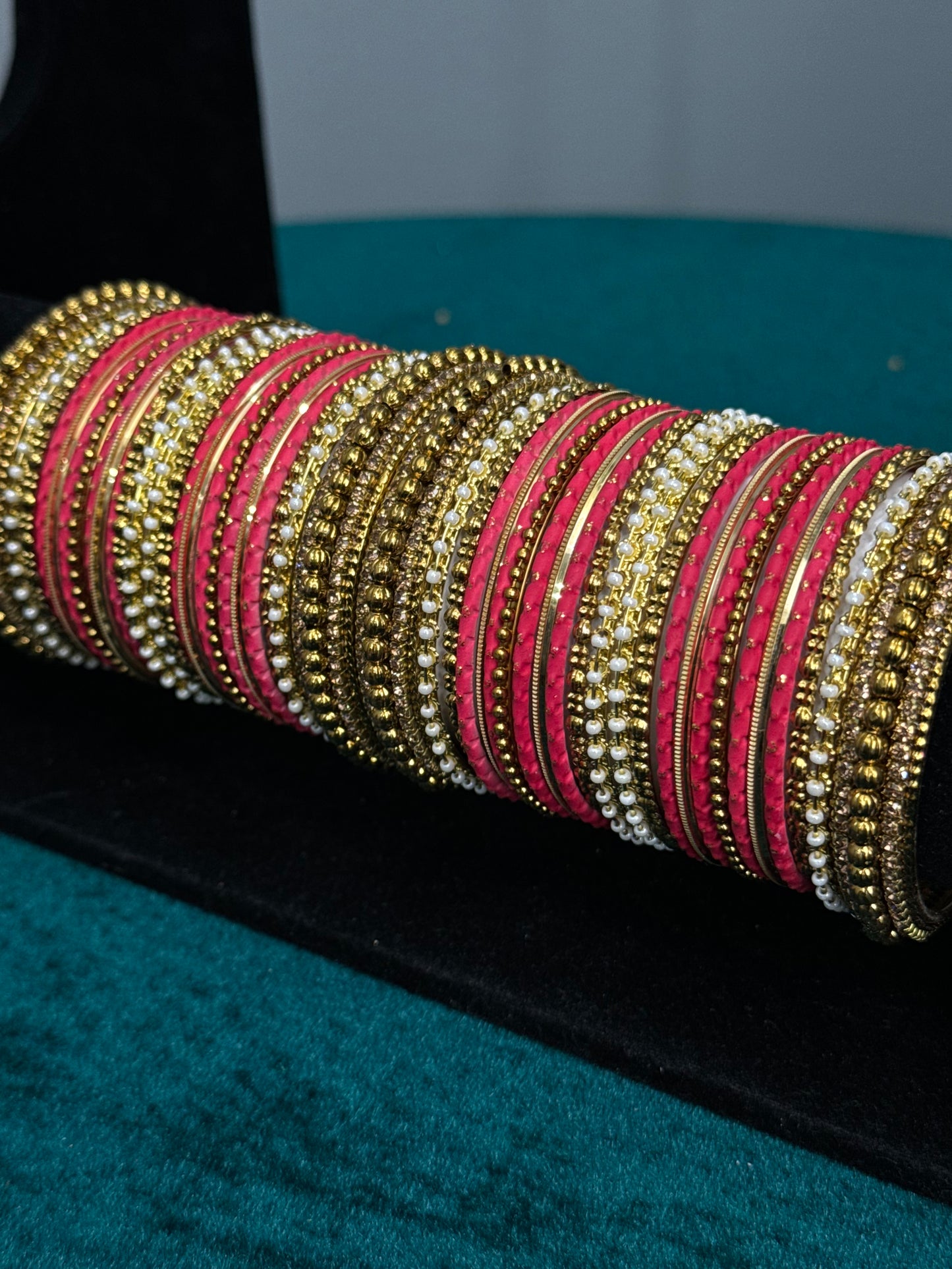 Magenta Designer Work Bangles