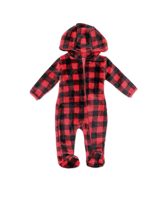 Plush Red Plaid Onesie