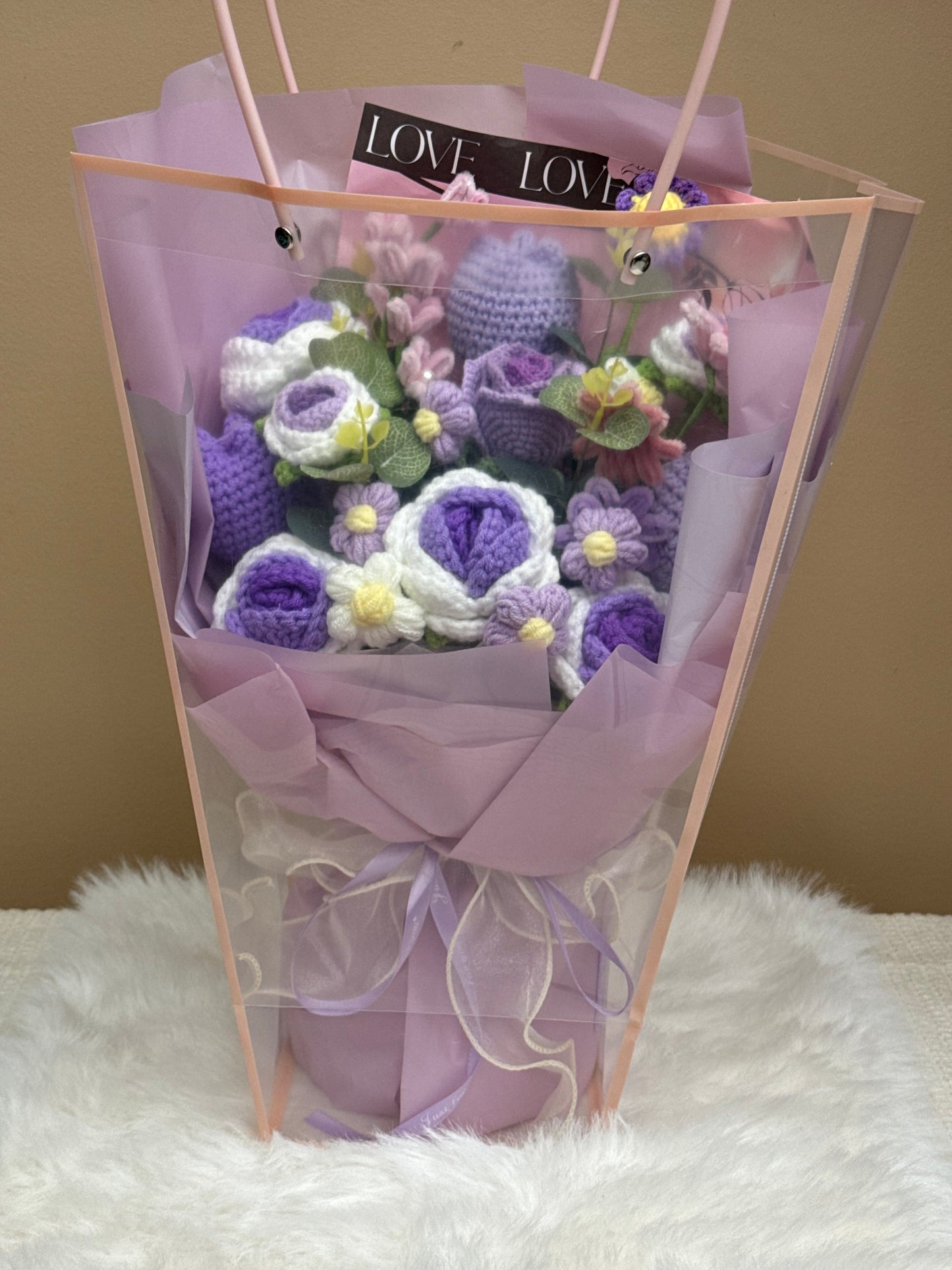 Crochet Flower Bouquets Purple Large