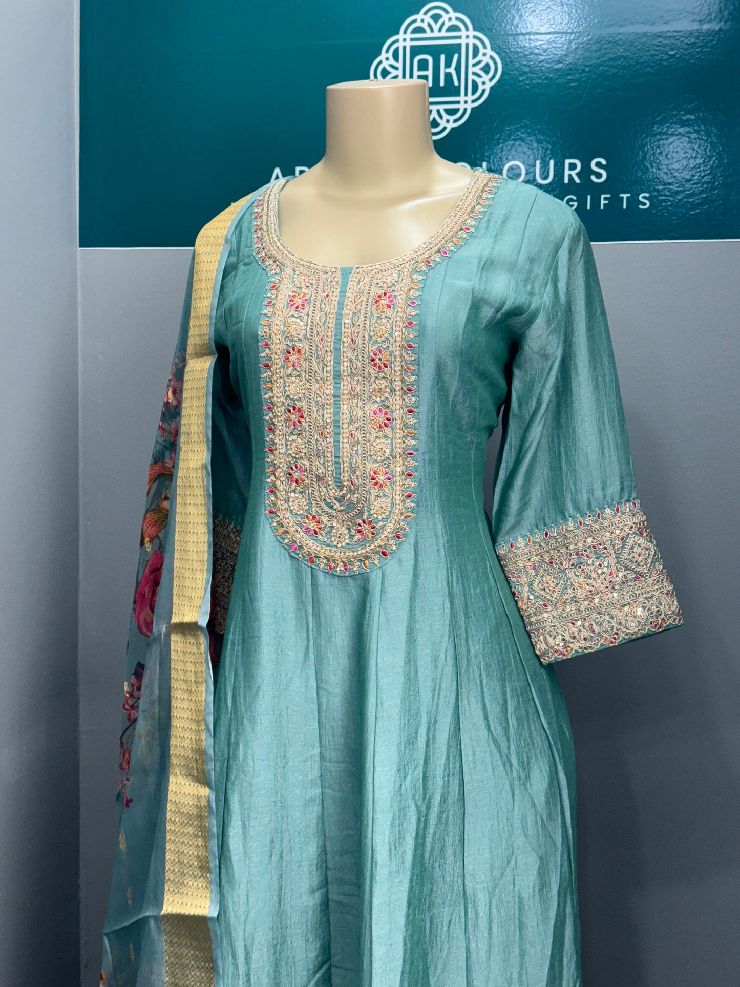 Floral Dupatta Anarkali- AK5153-20