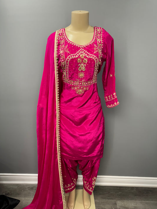 Fuchsia Moti Salwar Suit