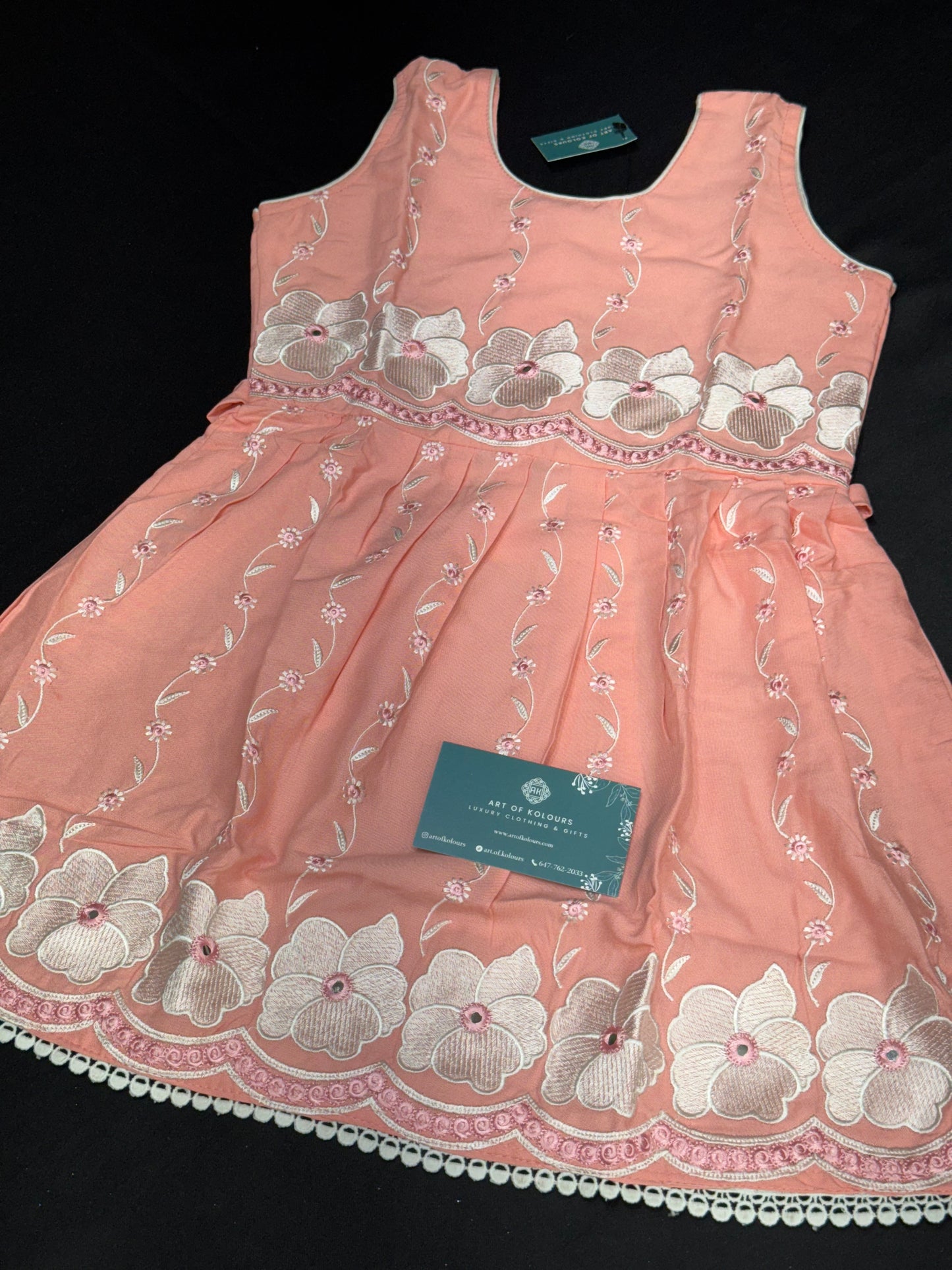 Kids Peach Frock Salwar Suit