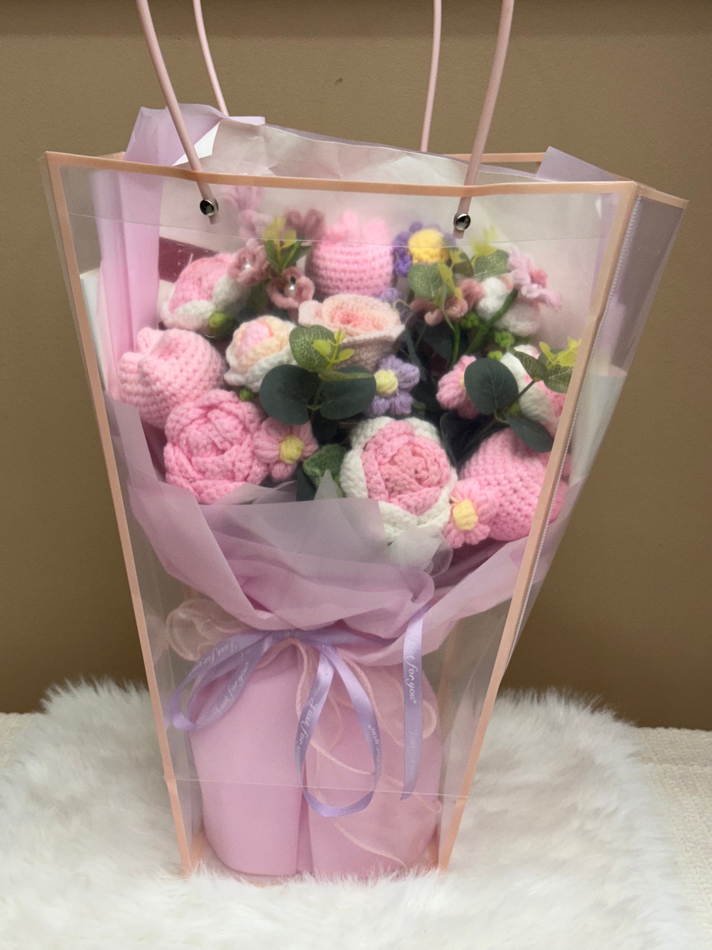 Crochet Flower Bouquets Pink Large