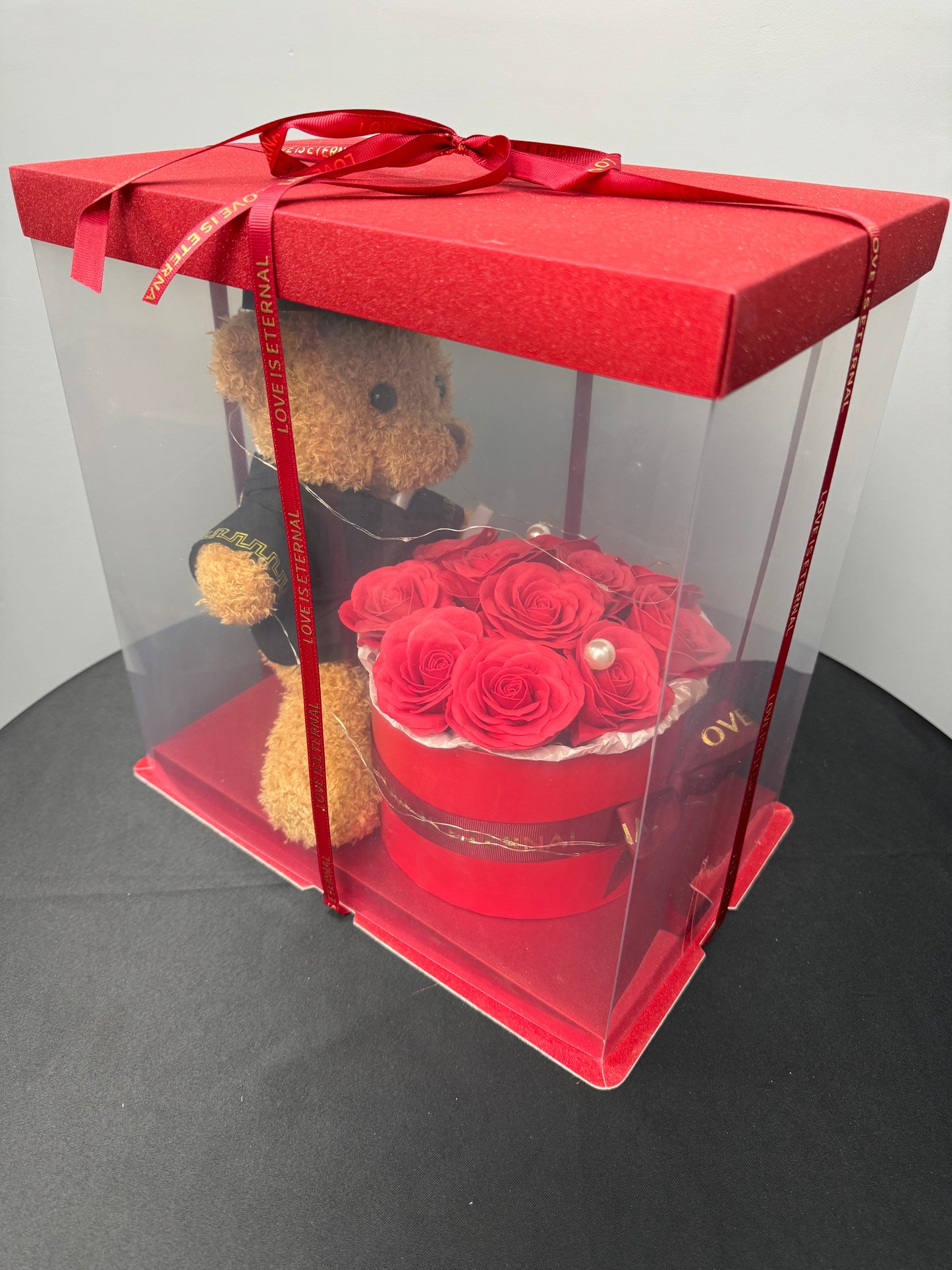 Eternal Roses with Grad Teddy Box
