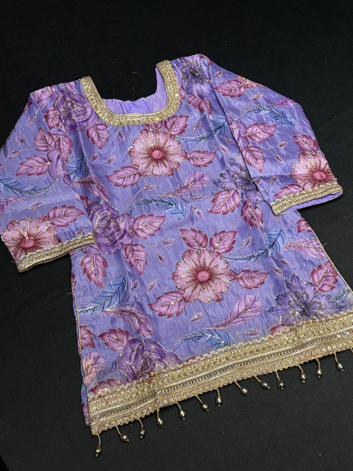 Purple Rose Bloom Kid’s Sharara
