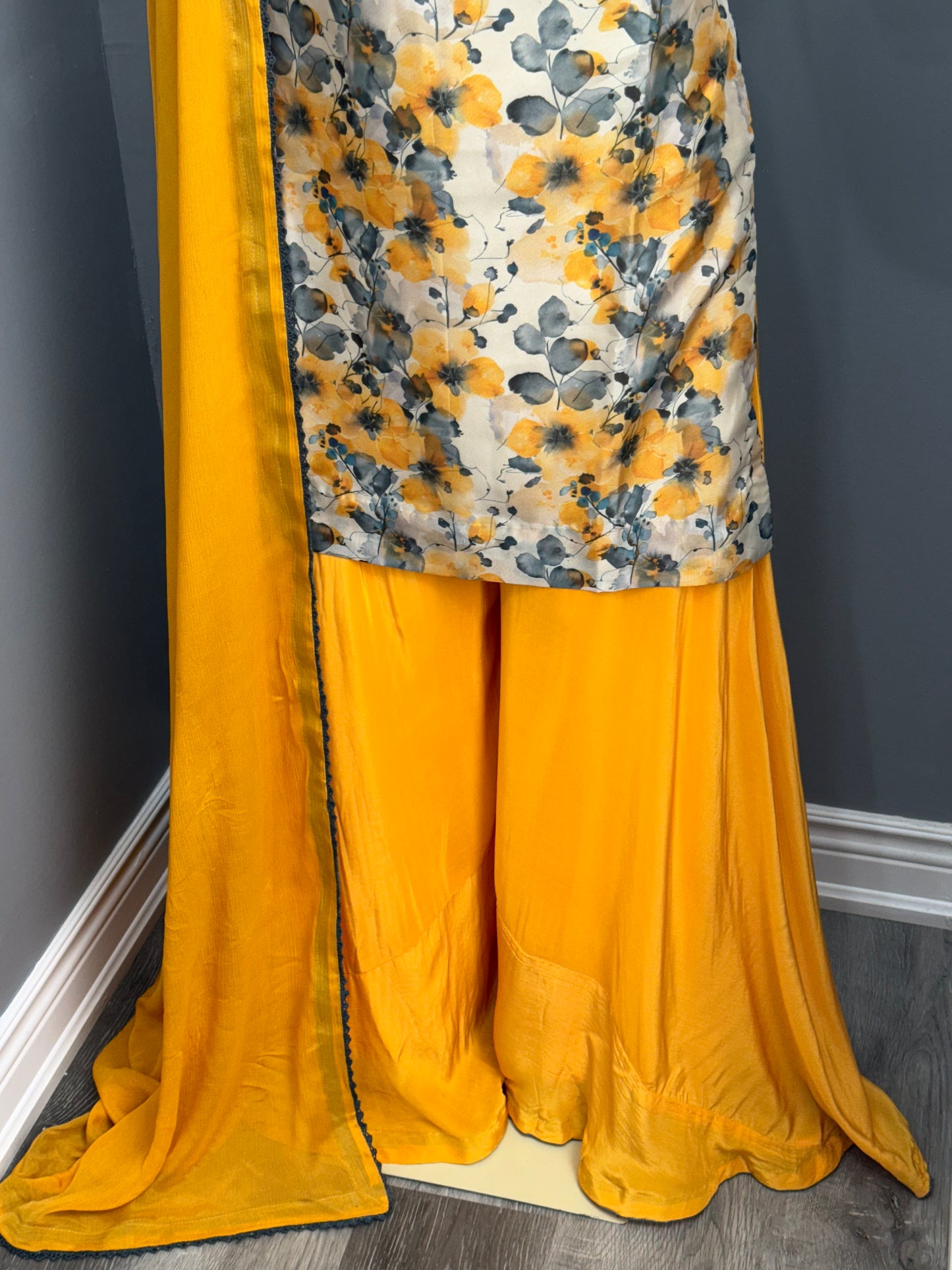 Upada Silk Printed Sharara Suit- AK89-1326
