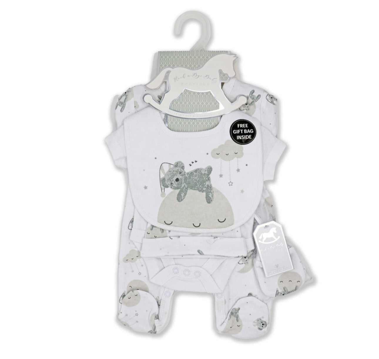 Grey 5 Piece Mesh Bag Set: Moon Bear