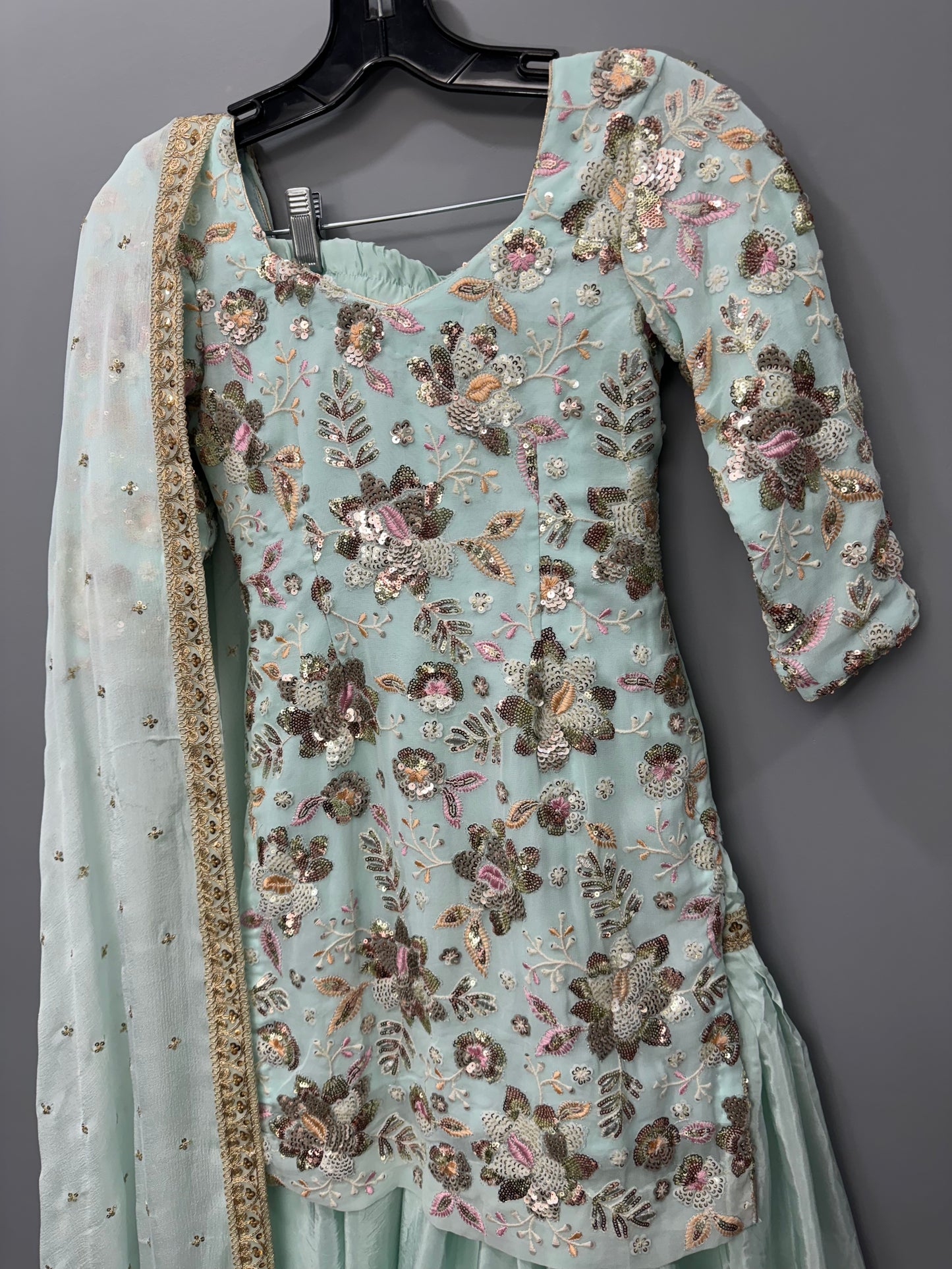 Royal Sippi Neel Pista Guccha Gharara Suit