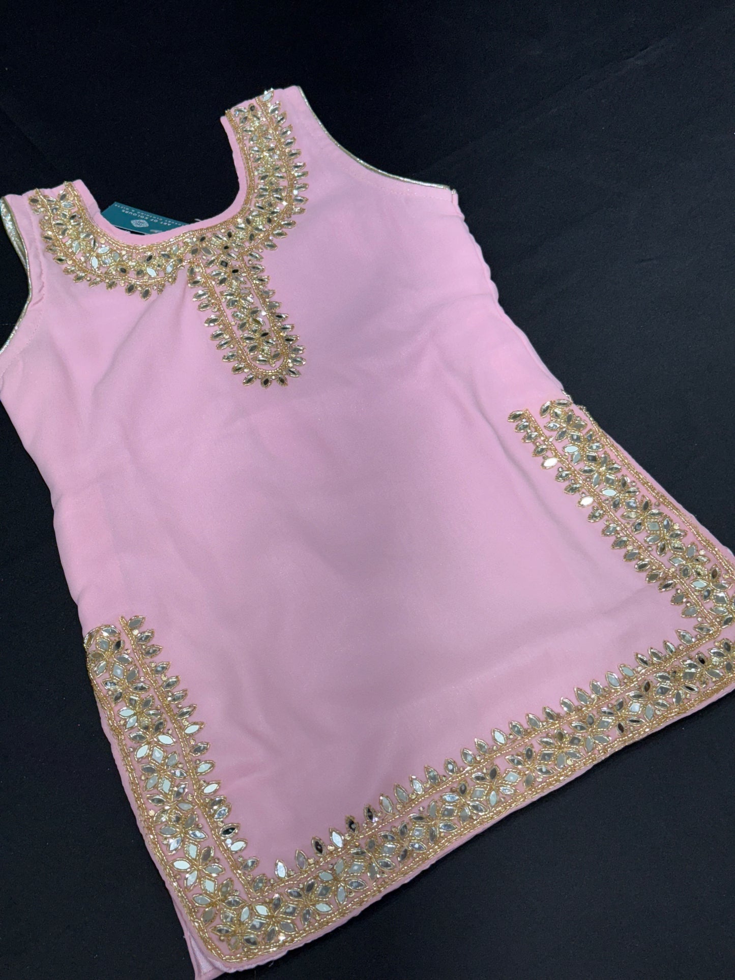 Pooja Kids Handwork Salwar Suit-Pink